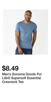 Kohl's Men's Sonoma Goods For Life Supersoft Essential Crewneck Tee offer