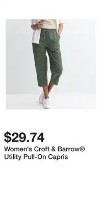 Kohl's Women's Croft & Barrow Utility Pull-On Capris offer