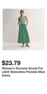 Kohl's Women's Sonoma Goods For Life Sleeveless Pockets Maxi Dress offer