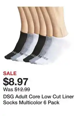 Dick's Sporting Goods DSG Adult Core Low Cut Liner Socks Multicolor offer