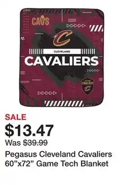 Dick's Sporting Goods Pegasus Cleveland Cavaliers 60x72 Game Tech Blanket offer
