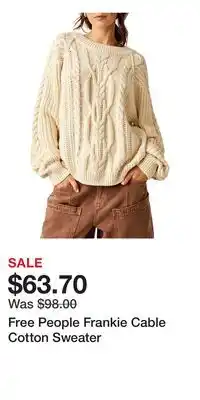 Nordstrom Free People Frankie Cable Cotton Sweater offer