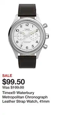Nordstrom Timex Waterbury Metropolitan Chronograph Leather Strap Watch, 41mm offer