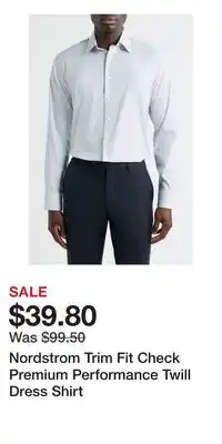 Nordstrom Nordstrom Trim Fit Check Premium Performance Twill Dress Shirt offer