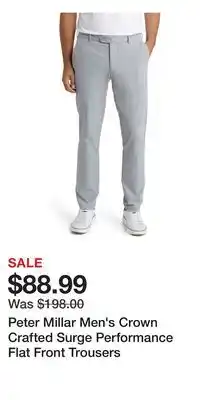 Nordstrom Peter Millar Men's Crown Crafted Surge Performance Flat Front Trousers offer