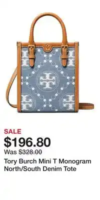 Nordstrom Tory Burch Mini T Monogram North/South Denim Tote offer