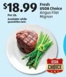 Aldi Fresh USDA Choice Angus Filet Mignon offer