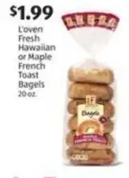 Aldi L'oven Fresh Hawaiian or Maple French Toast Bagels offer