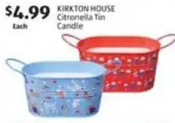 Aldi KIRKTON HOUSE Citronella Tin Candle offer