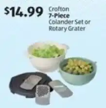 Aldi Crofton Colander Set or Rotary Grater offer