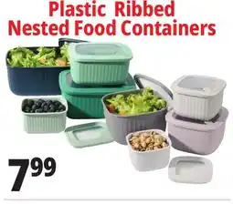 Ocean State Job Lot Plastic Ribbed Nested Food Containers offer