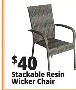 Ocean State Job Lot Resin Wicker Stack Chair Brown offer