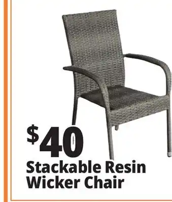Ocean State Job Lot Resin Wicker Stack Chair Brown offer