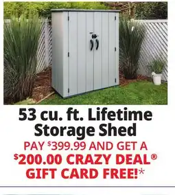 Ocean State Job Lot Lifetime 53 cu. ft. Storage Shed Gray offer