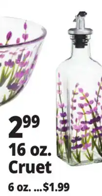 Ocean State Job Lot 16 oz. Cruet Hand Painted Glass offer