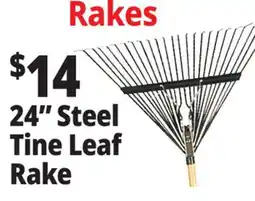 Ocean State Job Lot Steel Tine Leaf Rake with Foam Handle 24 offer