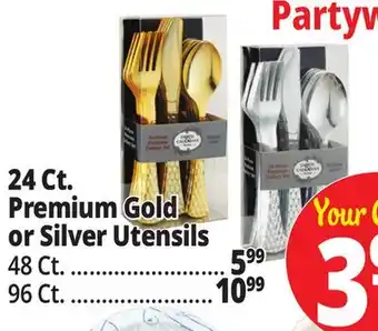 Ocean State Job Lot 24 Ct. Premium Gold or Silver Utensils offer