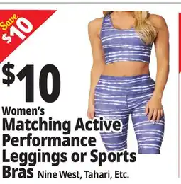 Ocean State Job Lot Women's Matching Active Performance Leggings or Sports Bras offer