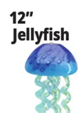 Ocean State Job Lot Glass Jellyfish Windchime Aqua offer