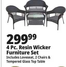 Ocean State Job Lot 4-Piece All-Weather Resin Wicker Set Dark Brown offer