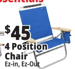 Ocean State Job Lot 4-Position Copa High Back Beach Chair offer