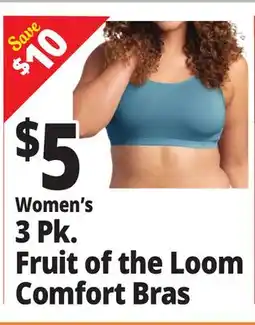Ocean State Job Lot Women's 3 Pk. Fruit of the Loom Comfort Bras offer