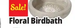 Ocean State Job Lot Floral Birdbath Cement Statue Gray offer