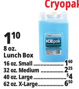 Ocean State Job Lot Cryopak Ice Pack Lunch Size offer