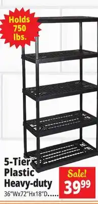 Ocean State Job Lot Maxit 5-Tier Heavy-Duty Plastic Shelving Unit offer