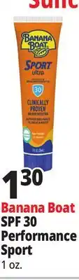Ocean State Job Lot Banana Boat SPF 30 Performance Sport offer