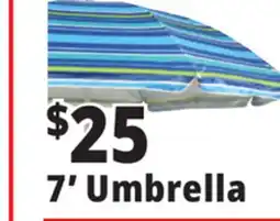 Ocean State Job Lot 7' Fiberglass Tilting Beach Umbrella offer