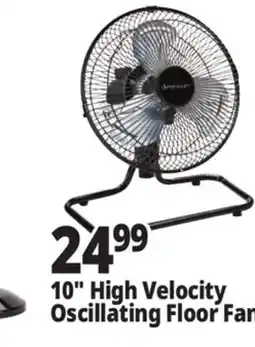 Ocean State Job Lot 10 High Velocity Oscillating Floor Fan offer