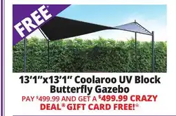 Ocean State Job Lot Coolaroo 13'1 X 13'1 UV Block Modern Butterfly Gazebo Charcoal offer