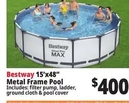 Ocean State Job Lot Bestway 15'x48' Metal Frame Pool offer