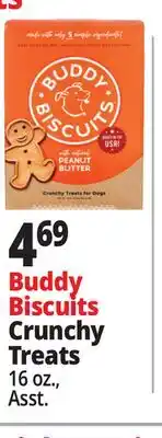 Ocean State Job Lot Buddy Biscuits Crunchy Treats for Dogs with Natural Peanut Butter 16 oz offer
