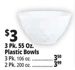 Ocean State Job Lot 3 Pk. 55 Oz. Plastic Bowls offer