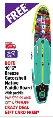 Ocean State Job Lot BOTE 10' x 6 Breeze Gatorshell Native Paddle Board with Paddle Native Spectrum offer