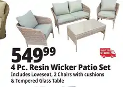 Ocean State Job Lot 4-Piece Resin Wicker Deep Seating Set offer