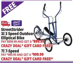 Ocean State Job Lot StreetStrider 3i Outdoor Elliptical Bike Blue offer