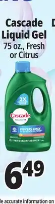 Ocean State Job Lot Cascade Complete Citrus Dishwasher Detergent with Dawn 75 oz offer