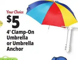 Ocean State Job Lot Clamp-On Beach Umbrella 4' offer
