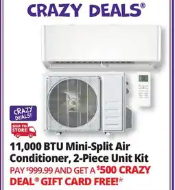 Ocean State Job Lot Cool Living 11 000 BTU Mini-Split Air Conditioner 2-Piece Unit Kit offer