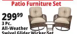 Ocean State Job Lot 3-Piece Swivel Rocking Wicker Set offer
