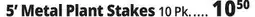 Ocean State Job Lot Tiller & Rowe 5' Plant Stakes 10 Count offer