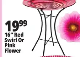 Ocean State Job Lot Pink Flower Glass Bird Bath 16 offer