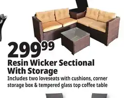 Ocean State Job Lot 4-Piece Resin Wicker Sectional with Storage Bin offer