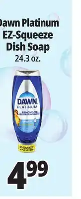 Ocean State Job Lot Dawn Platinum EZ-Squeeze Liquid Dish Detergent 24.3 oz offer