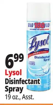 Ocean State Job Lot Lysol Crisp Linen Disinfectant Spray 19 oz offer