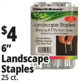 Ocean State Job Lot Tiller & Rowe 6 Landscape Staples 25 Count offer