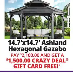 Ocean State Job Lot Ashland 14.7' x 14.7' Hexagonal Hardtop Gazebo offer
